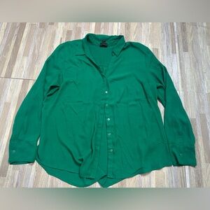 Worthington Green Sheer Shirt, Size Petite XL